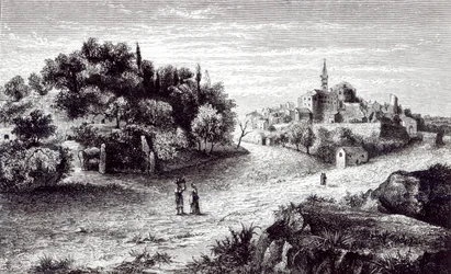 Sutri und sein Amphitheater, von der Straße nach Rom